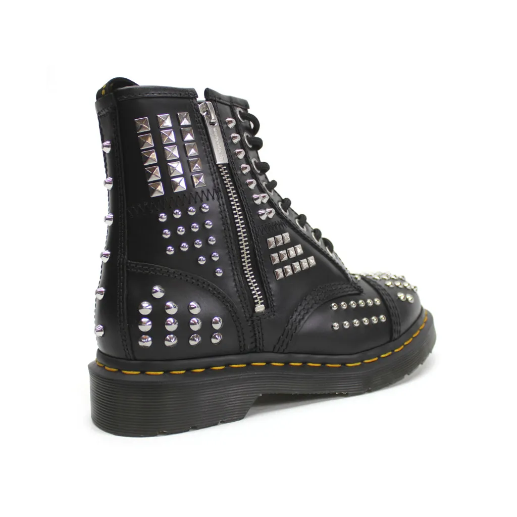 1460 Studded Zip Atlas Leather Unisex Ankle Biker Boots