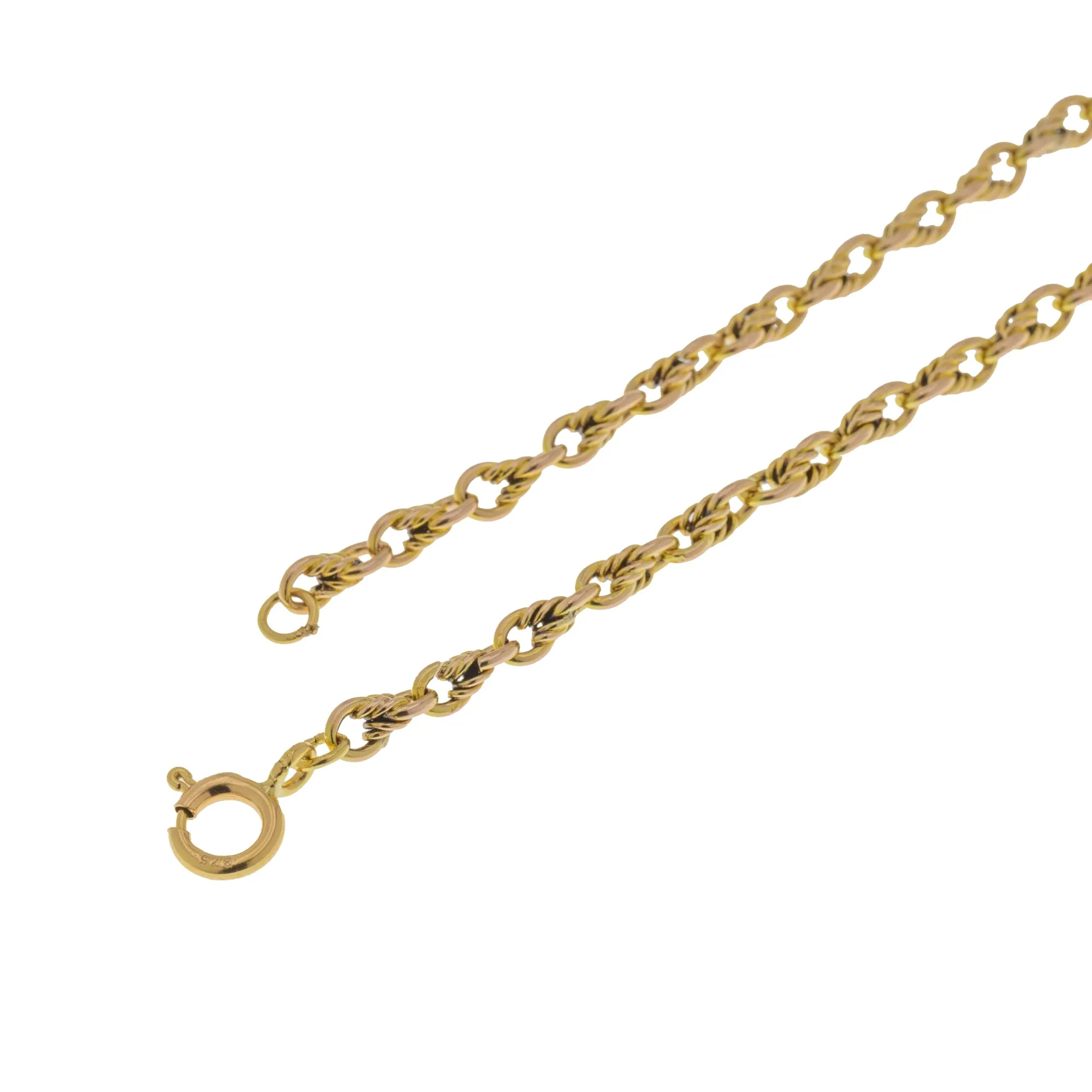 16" Antique 9ct Gold Lovers Knot Link Chain