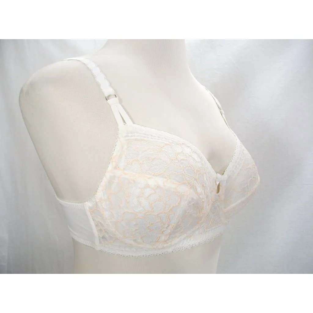 Amoena 43925 Adriana Lace Wire Free Mastectomy Bra 32B Apricot & Ivory NWT