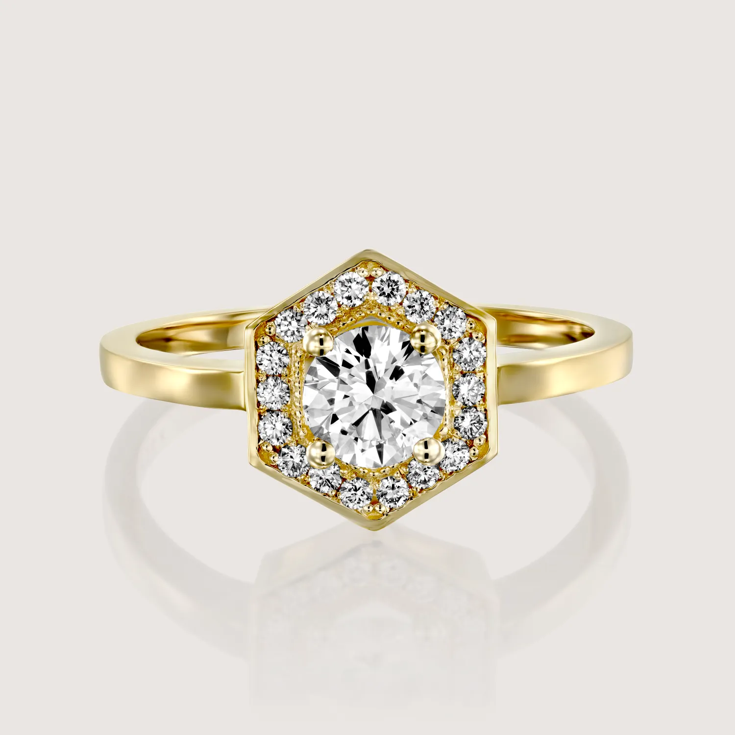 Amy Gold Ring White 5mm Diamond