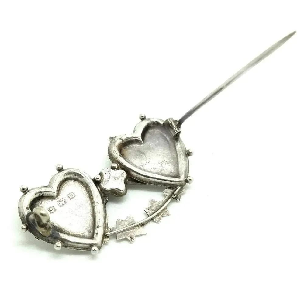 Antique Edwardian 1911 Mizpah Silver Heart Brooch