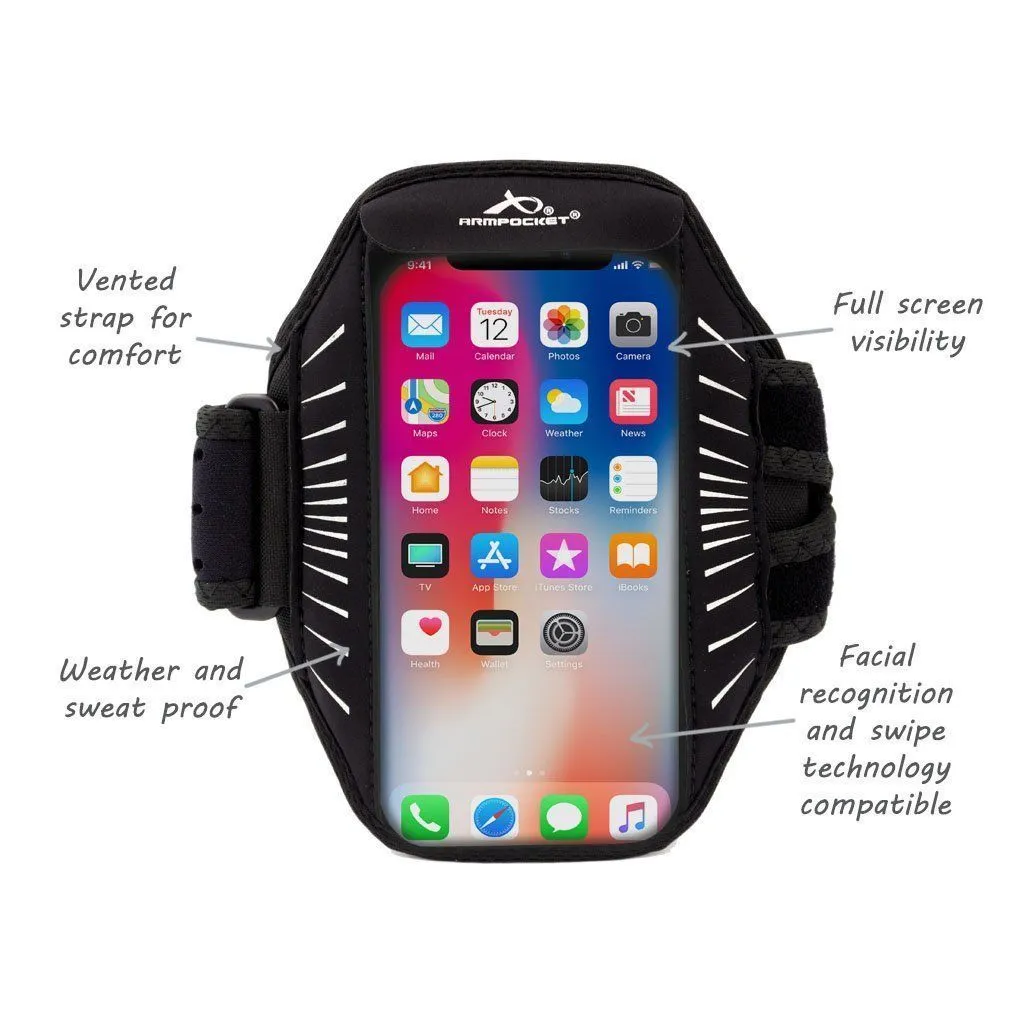 Armpocket Racer Edge Phone Carrier - Black/Reflective SIlver