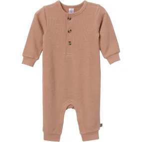 Baby Boys Taupe Waffle Slouch Romper