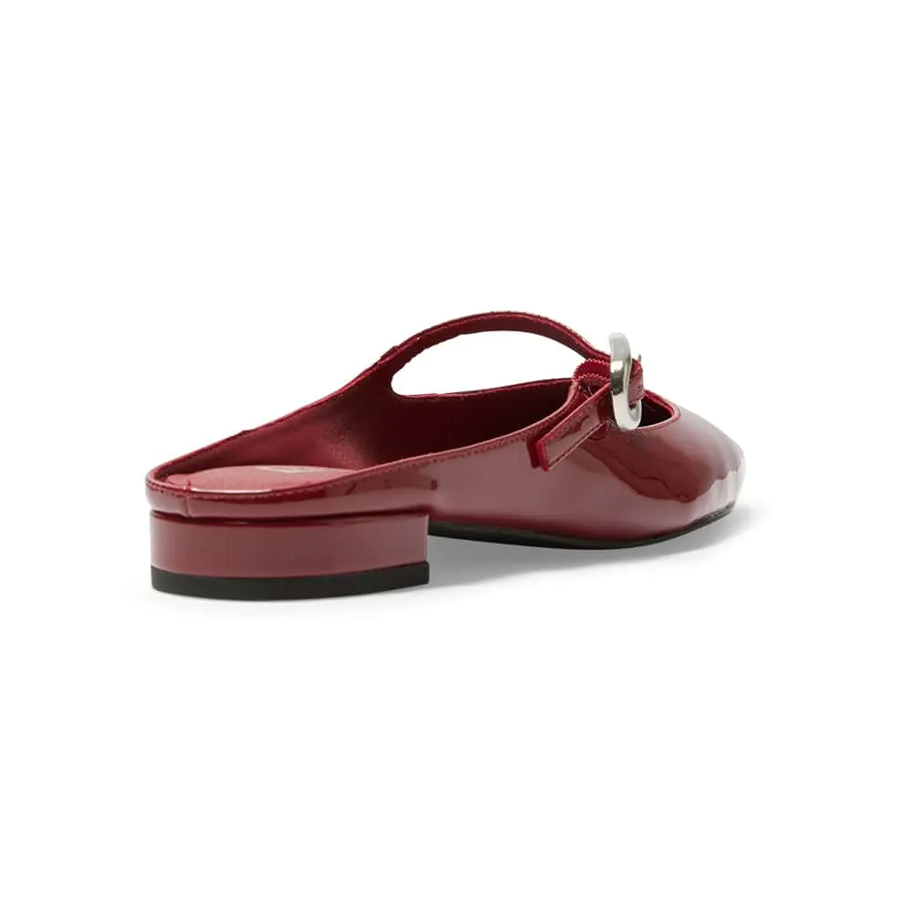 Bacall Flat in Red Patent