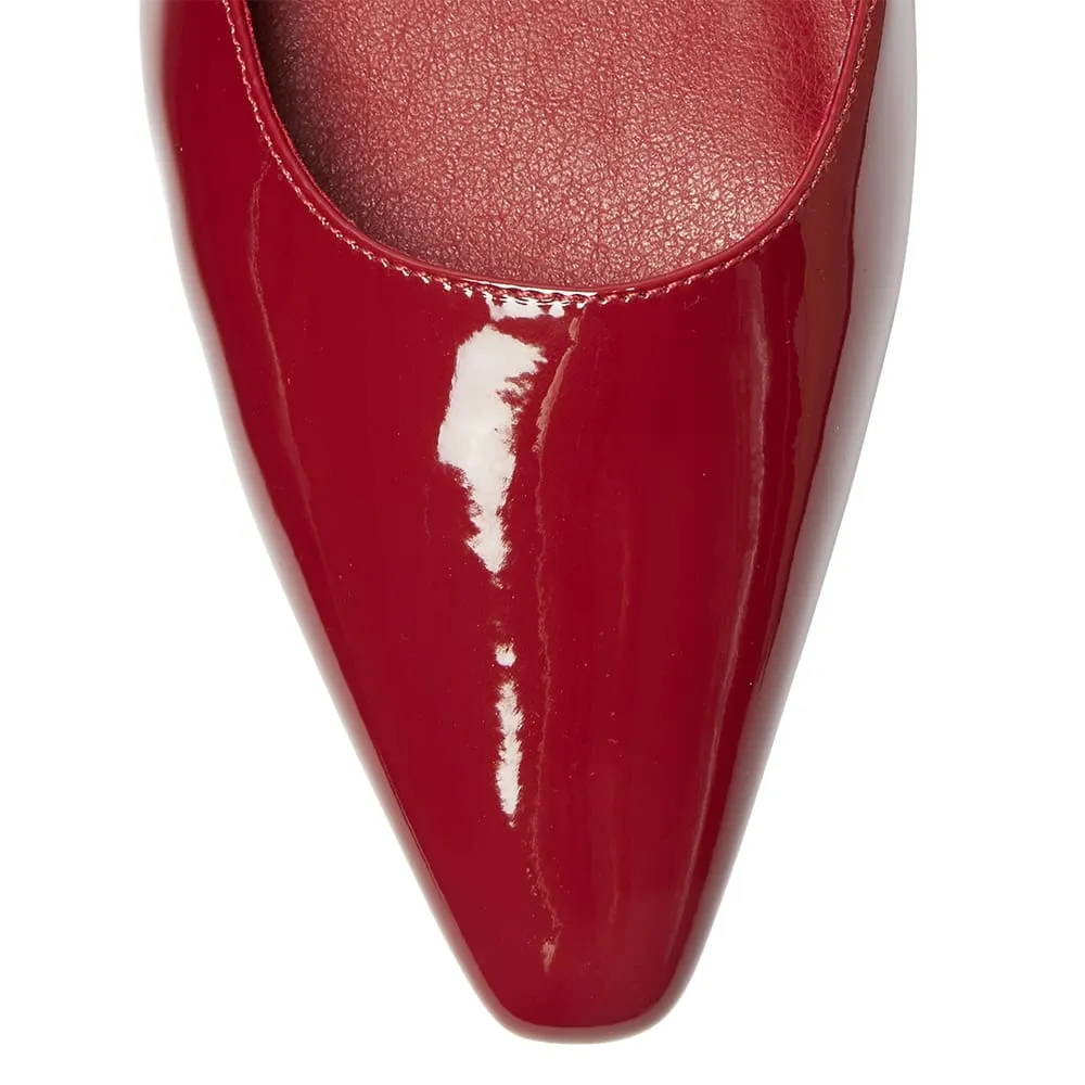 Bacall Flat in Red Patent