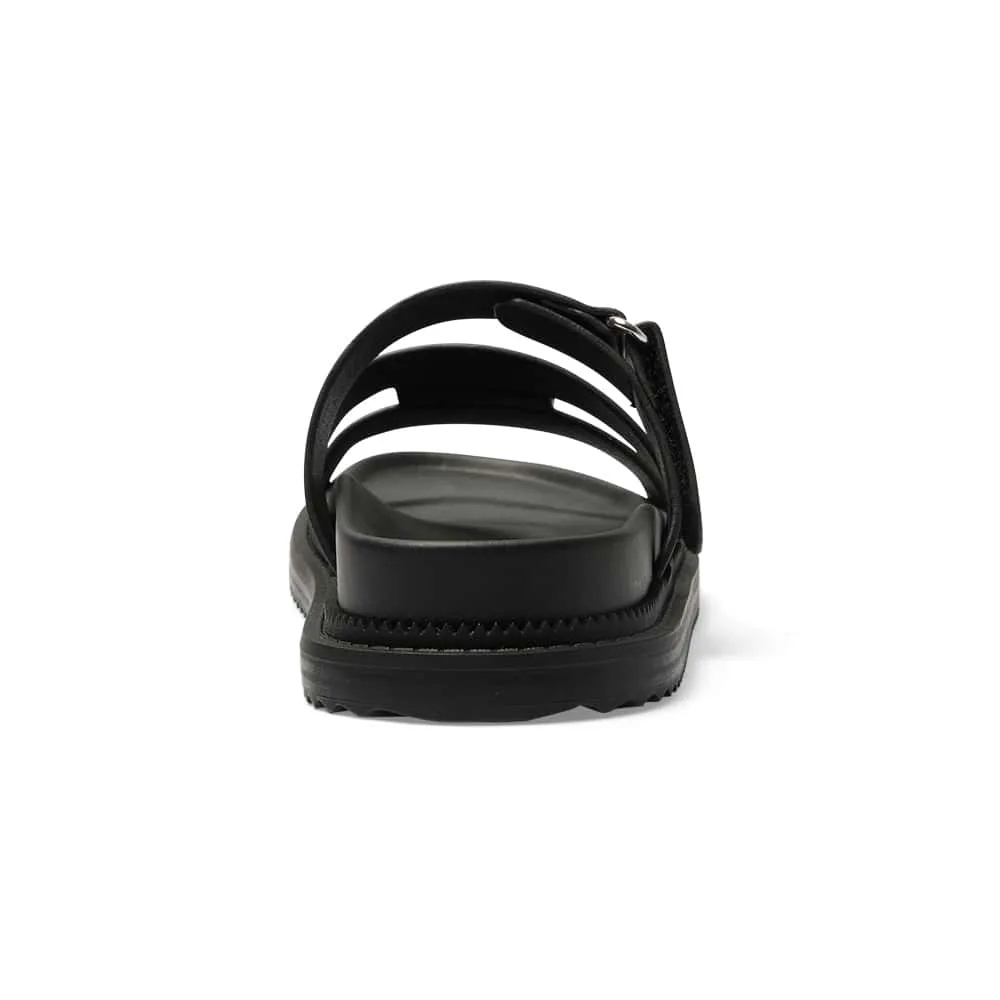 Balmoral Sandal in Black Smooth