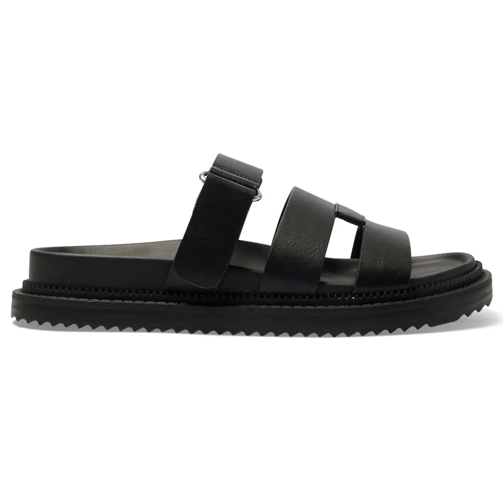 Balmoral Sandal in Black Smooth