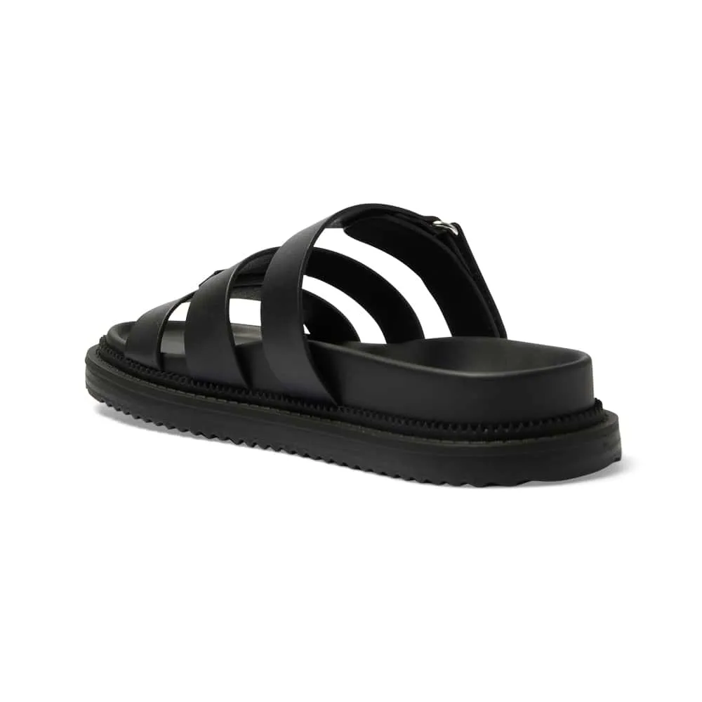 Balmoral Sandal in Black Smooth