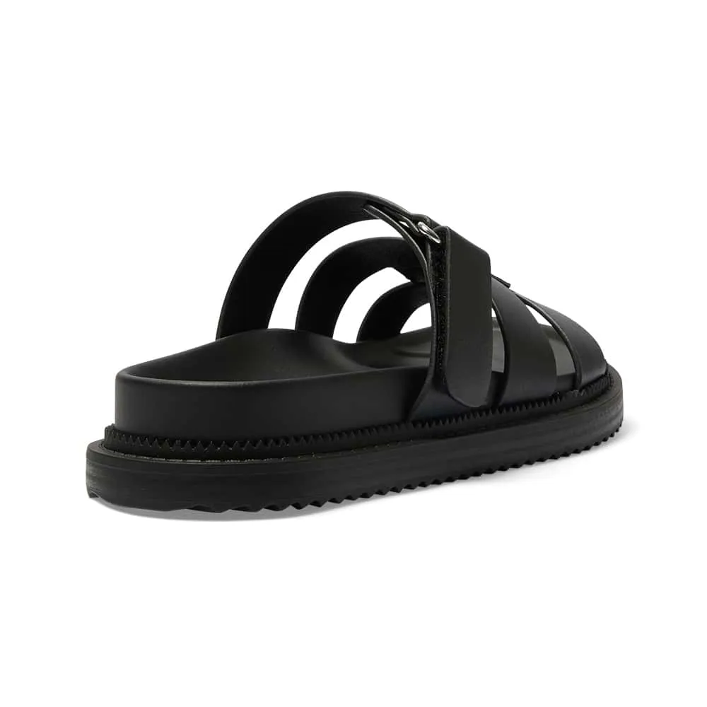 Balmoral Sandal in Black Smooth