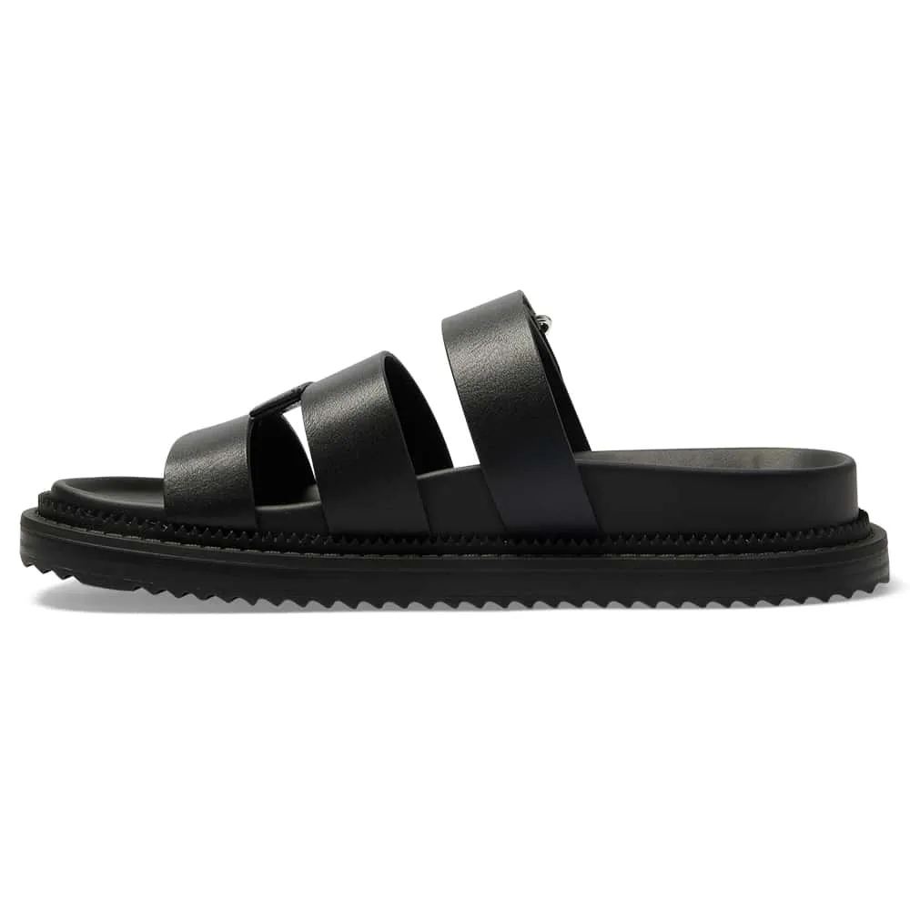 Balmoral Sandal in Black Smooth