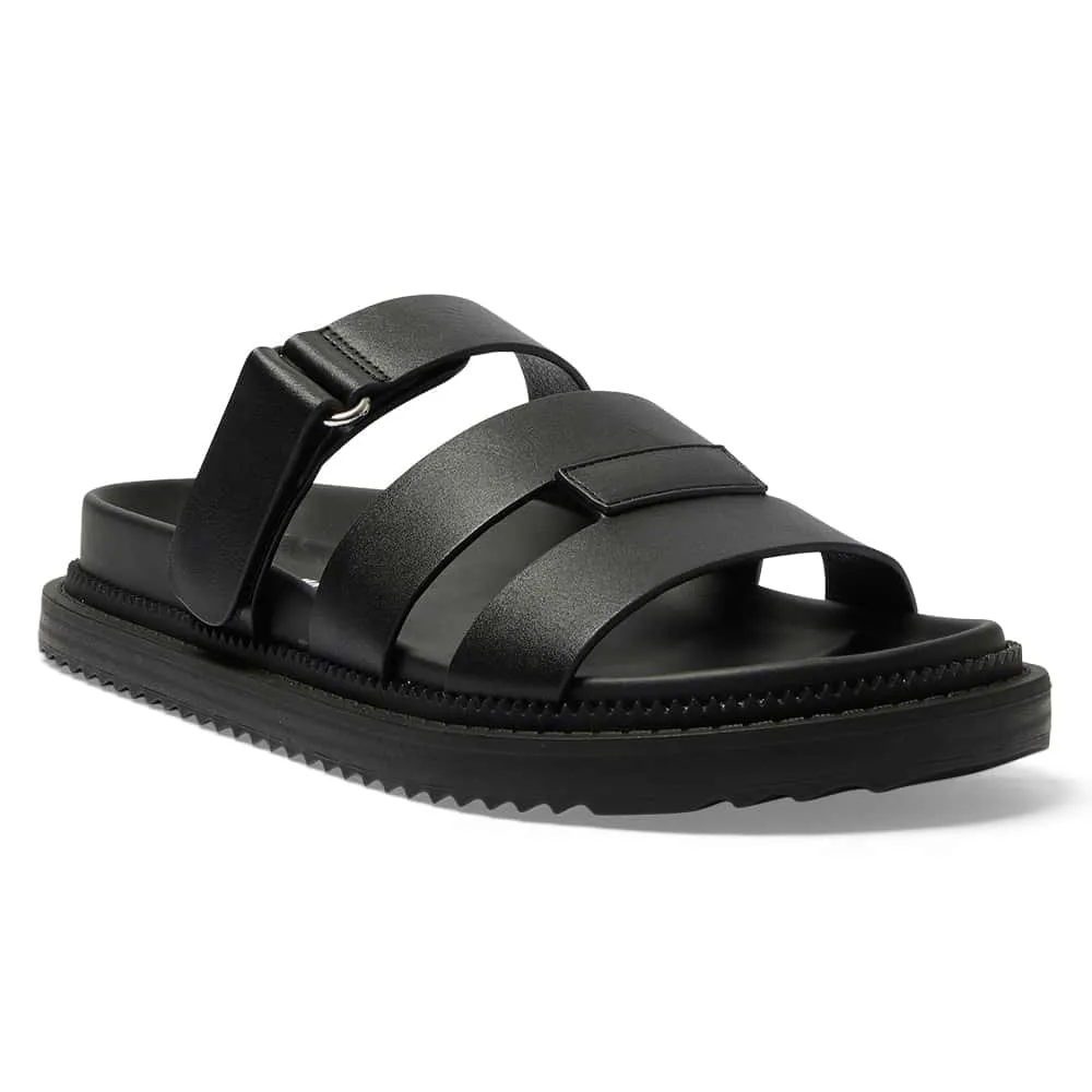 Balmoral Sandal in Black Smooth