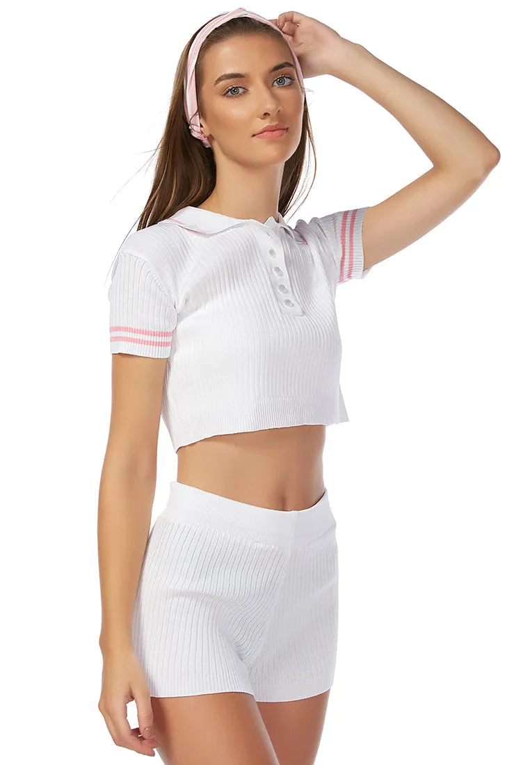 Be A Sport Cropped Polo T Shirt