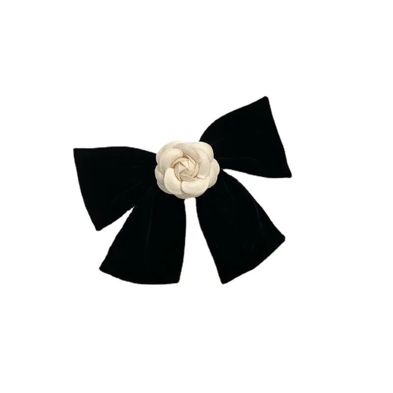 Black Velvet Bow Hair Clip