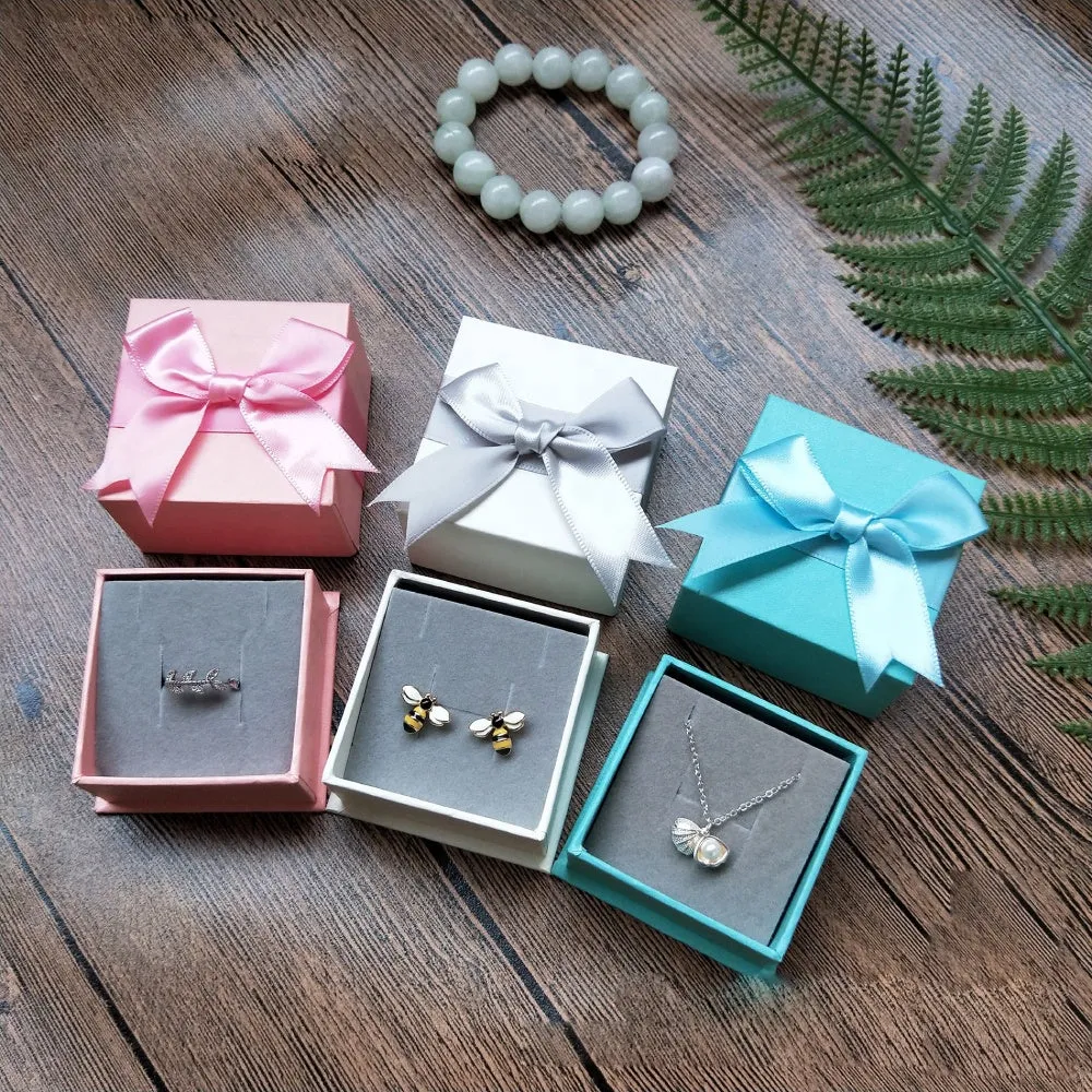 Bow Necklace Earrings Jewelry Box