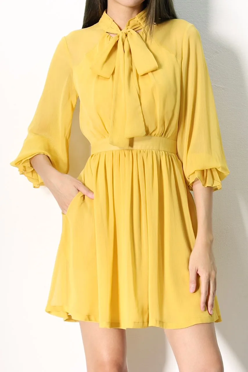 Bow Tie Romantic Chiffon Dress