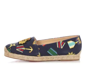 Christian Louboutin Navy and Gold Galia Espadrilles