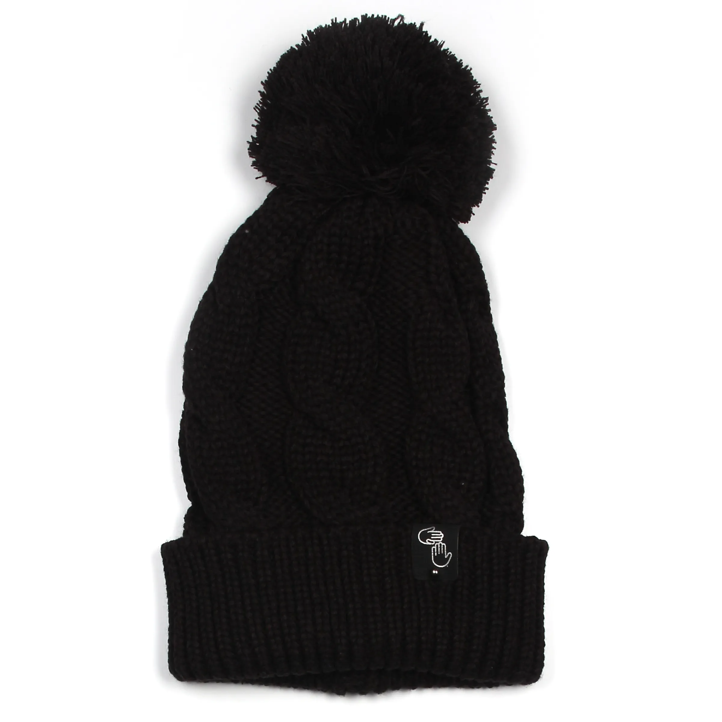 Chunky Pom Beanie (Black)