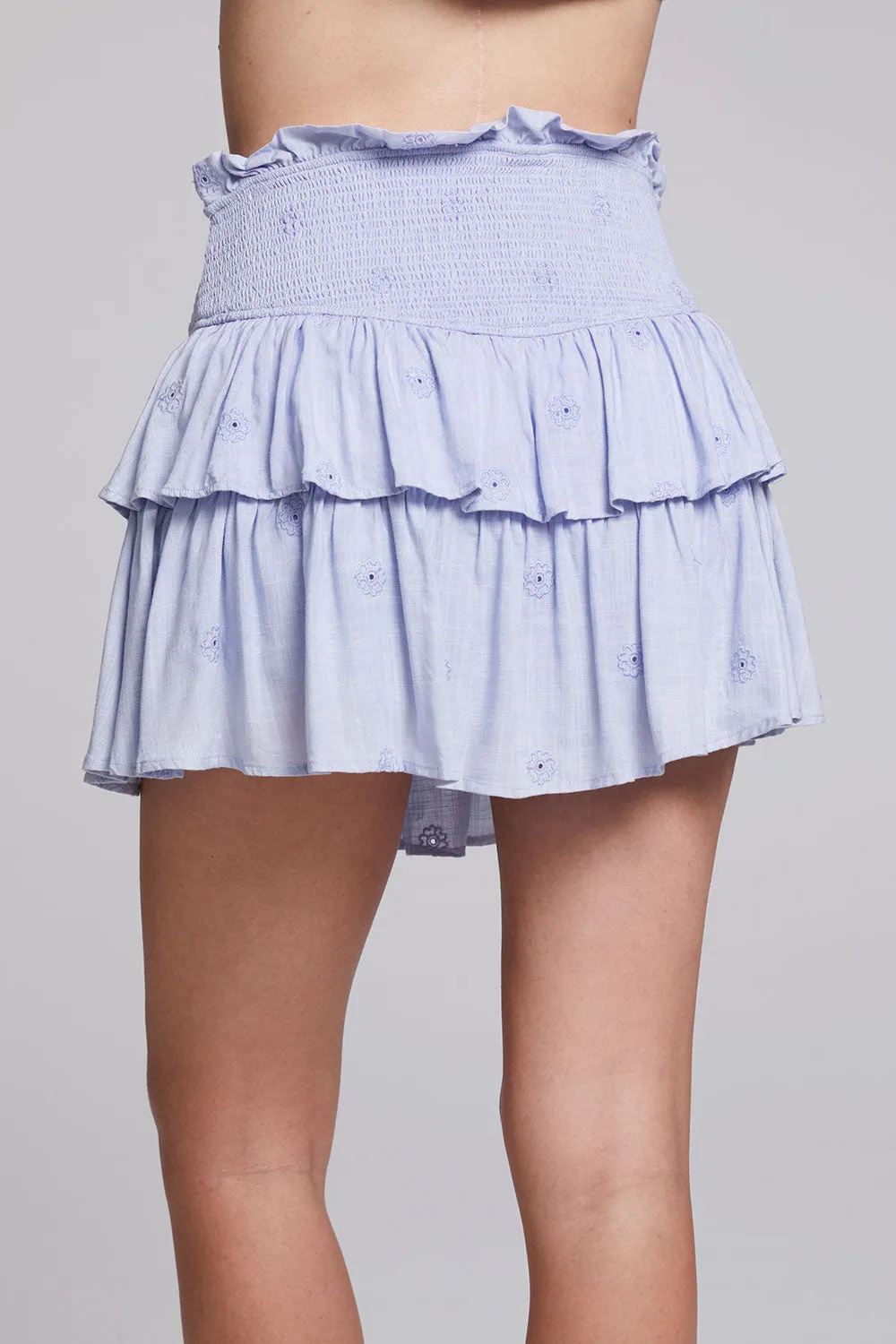 Cruz Faded Denim Blue Mini Skirt