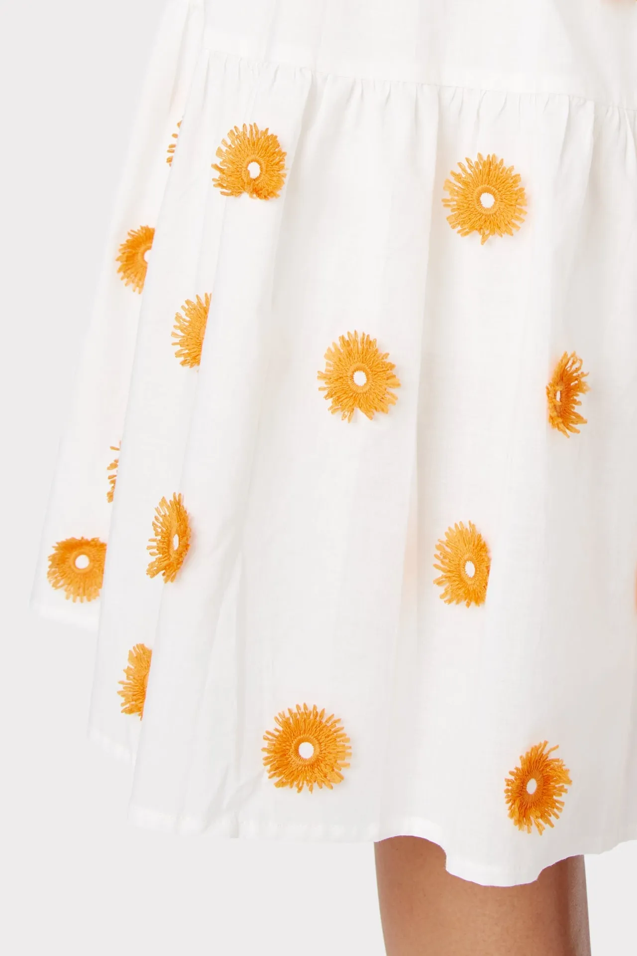 Dustina Pom Pom Embroidered Cotton Dress