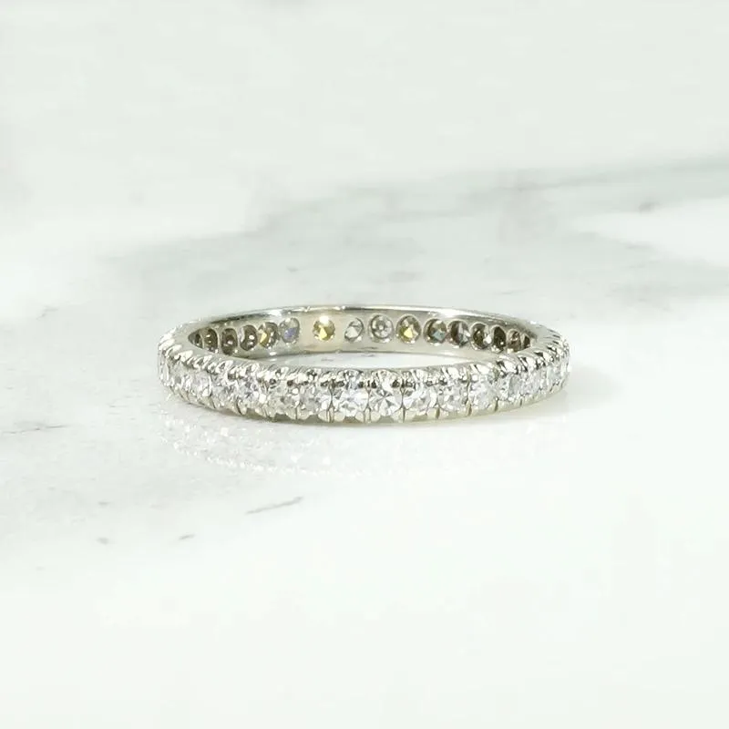 Elegant Mid Century Diamond & White Gold Eternity Band