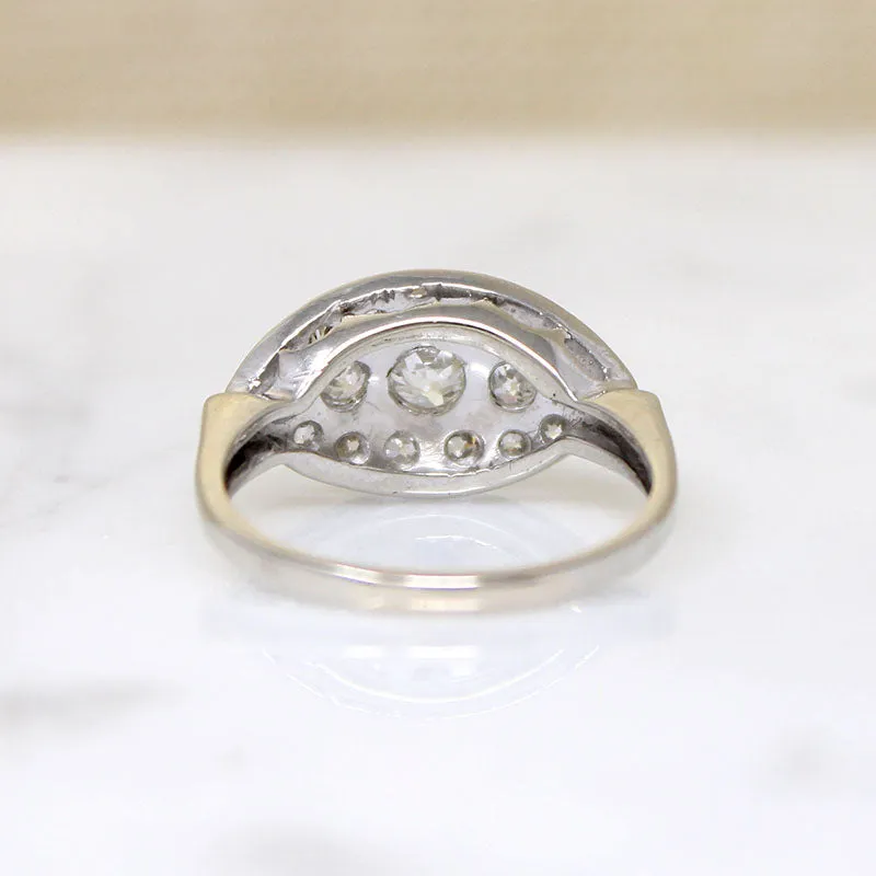 Elegant "Eye" Art Deco Diamond Ring