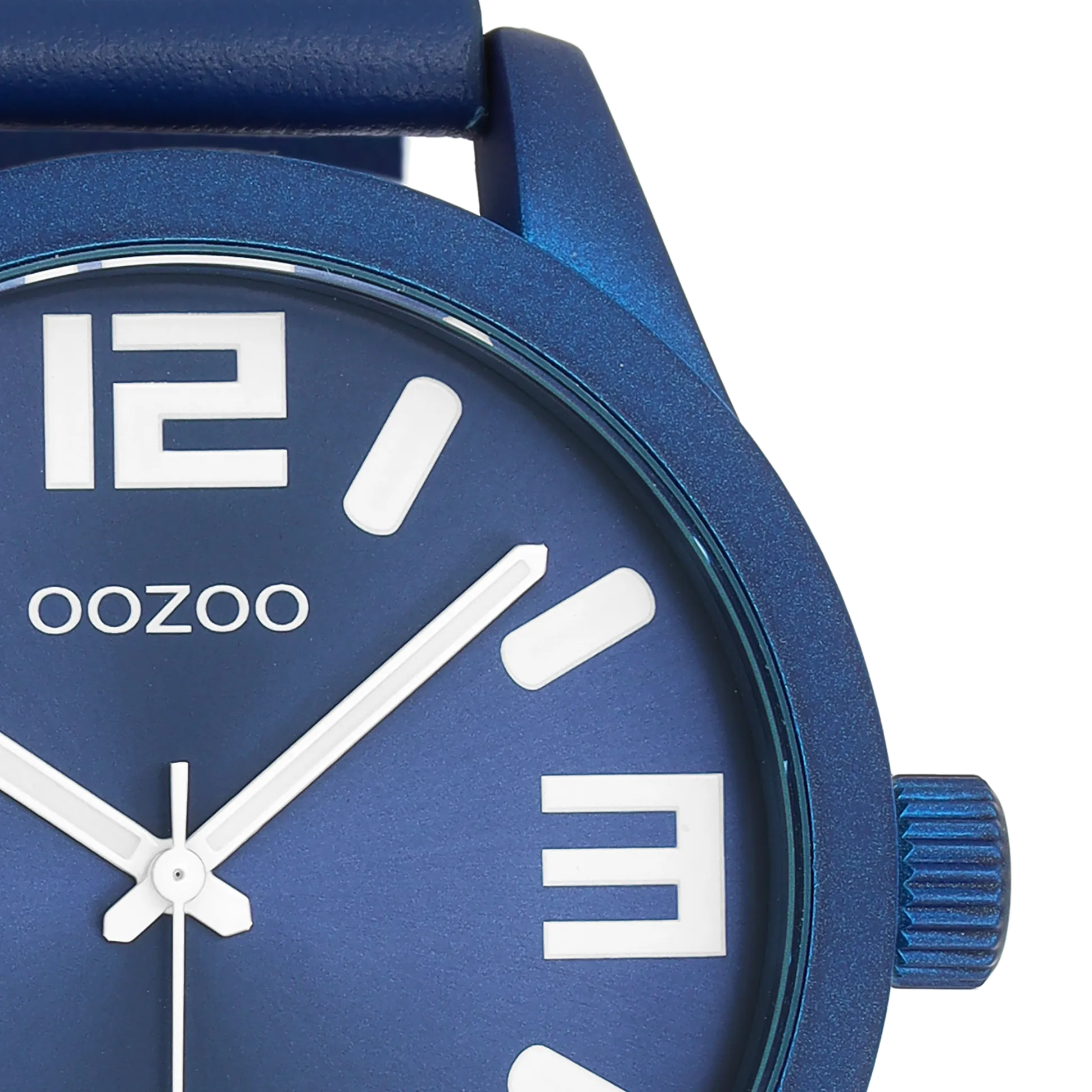 Forest green OOZOO watch with dark blue leather strap - C1092