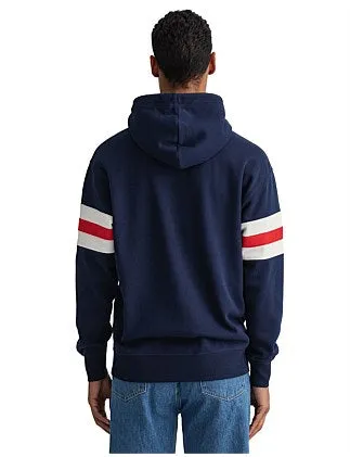 Gant - Retro Shield Relaxed Hoodie - Evening Blue