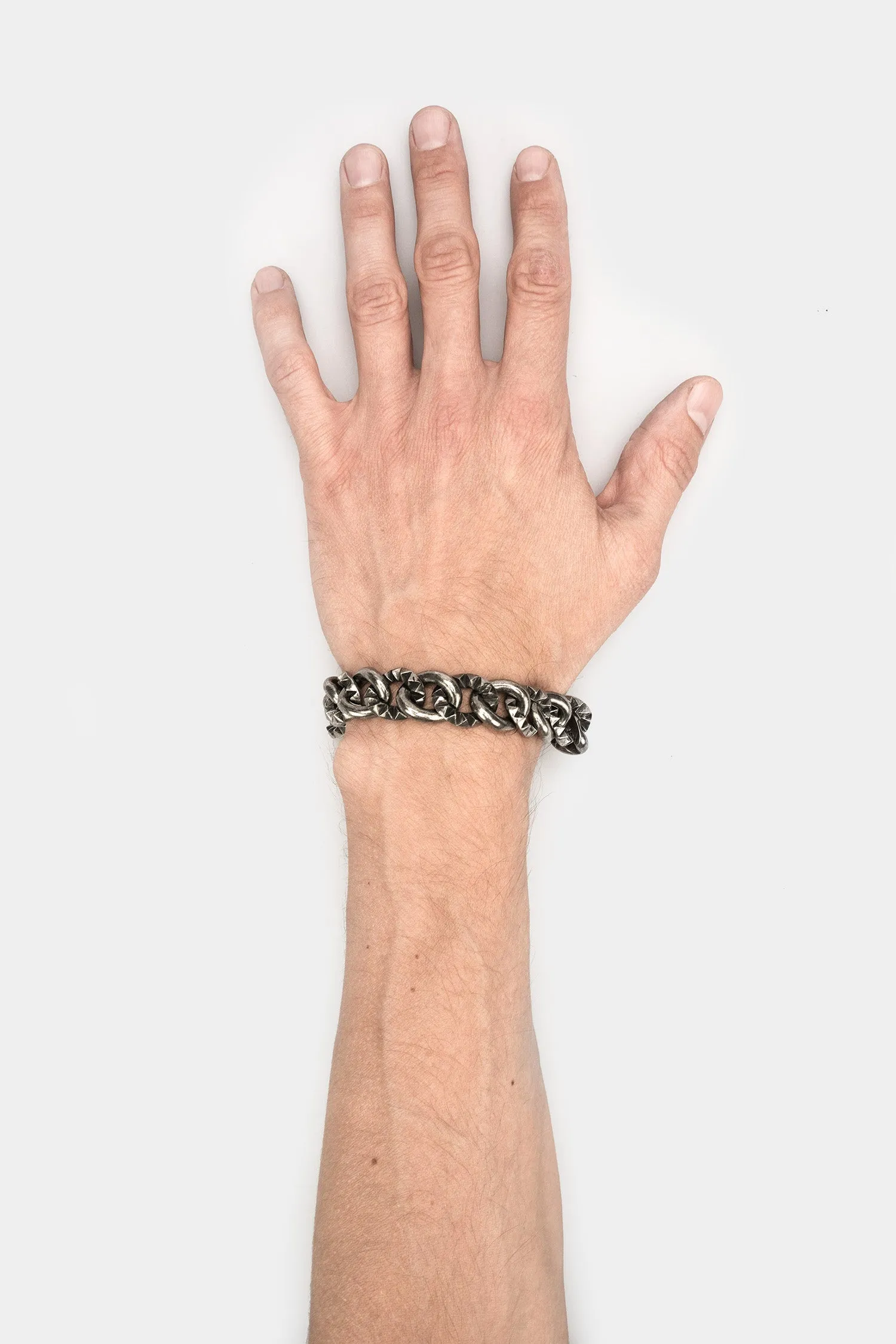 Groumette studded silver bracelet