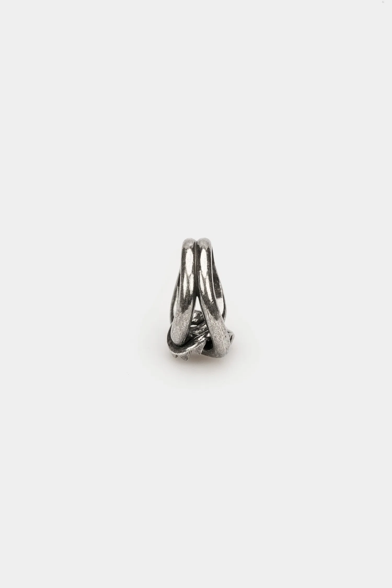 Groumette studded silver ring