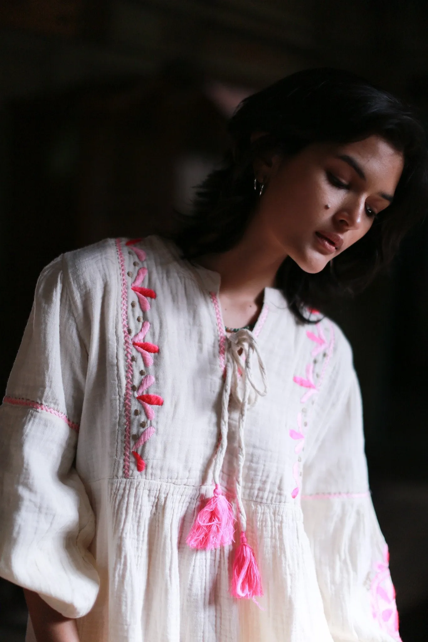 HAND EMBROIDERED COTTON EVERY DAY DRESS JELENA