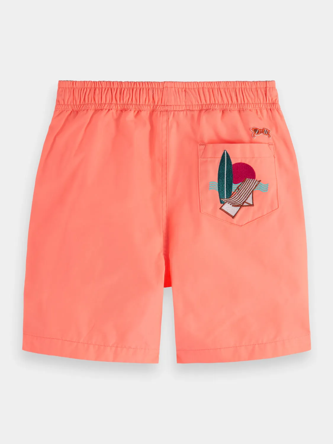 Kids - Short-length placed embroidery swimshorts