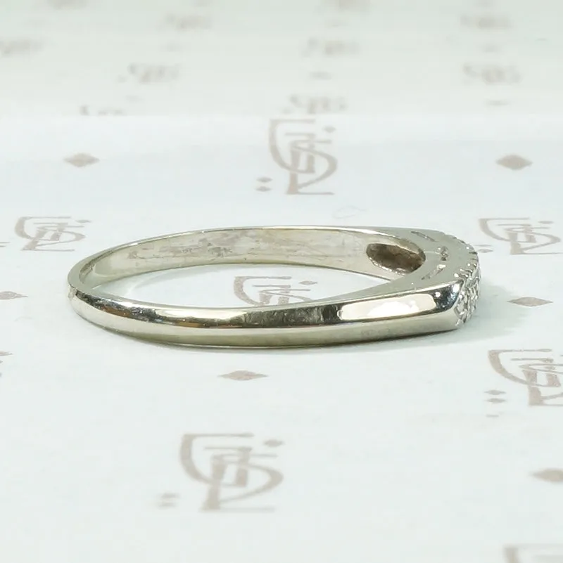 Lovely Slim White Gold Diamond Band