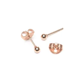 Mini Ball Stud Earrings Rose Gold Plated