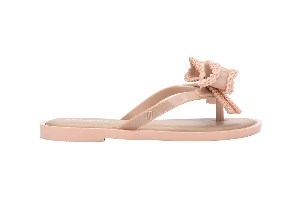 Mini Melissa Beige Kids Flipflops For Girls