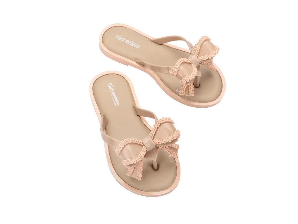 Mini Melissa Beige Kids Flipflops For Girls