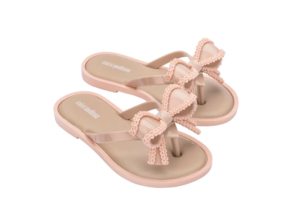 Mini Melissa Beige Kids Flipflops For Girls