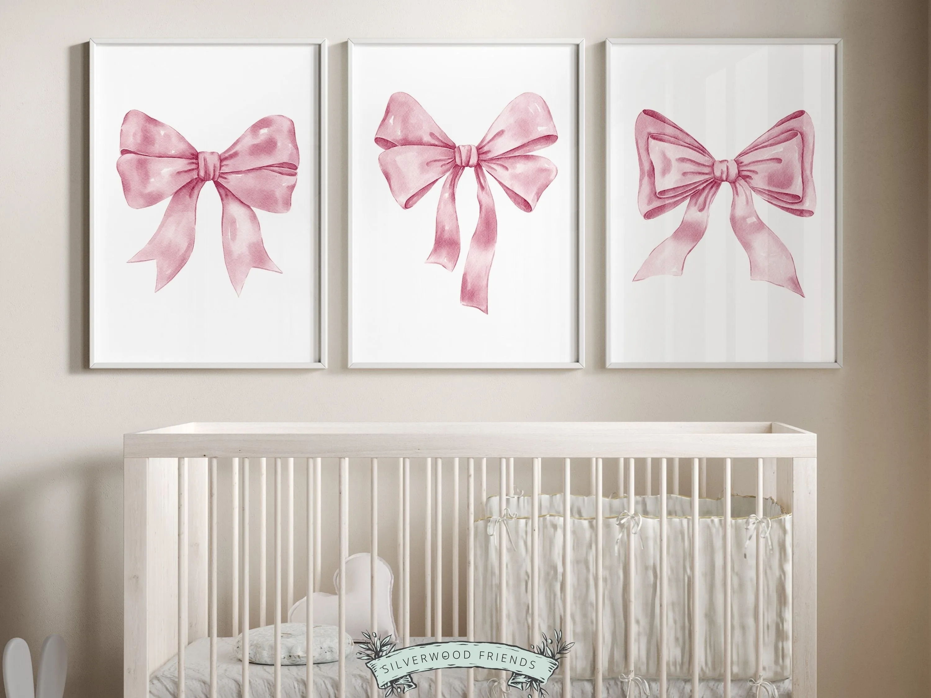 Pink Bow Print - Set 4