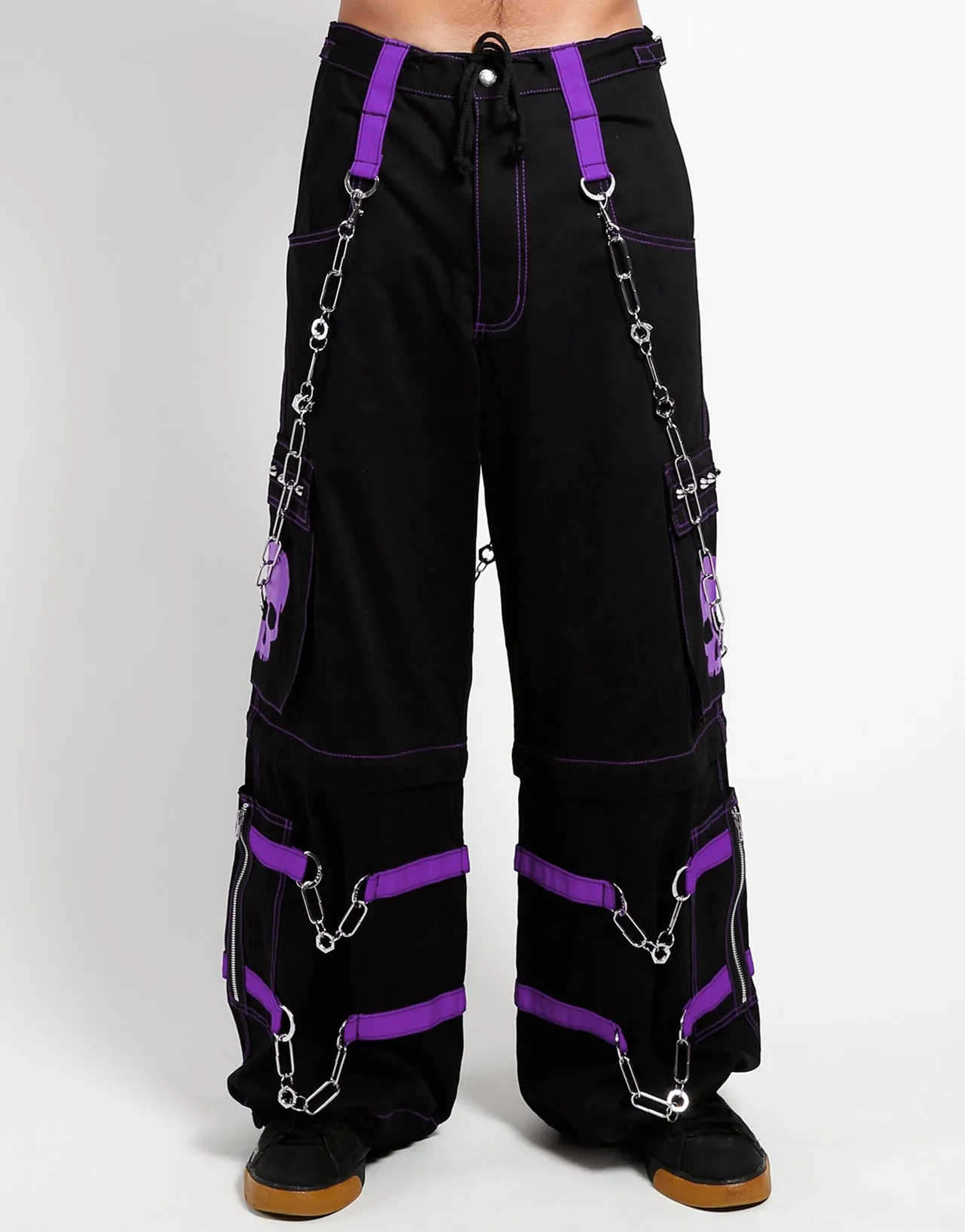 SKULL ZIP OFF PANT PURPLE