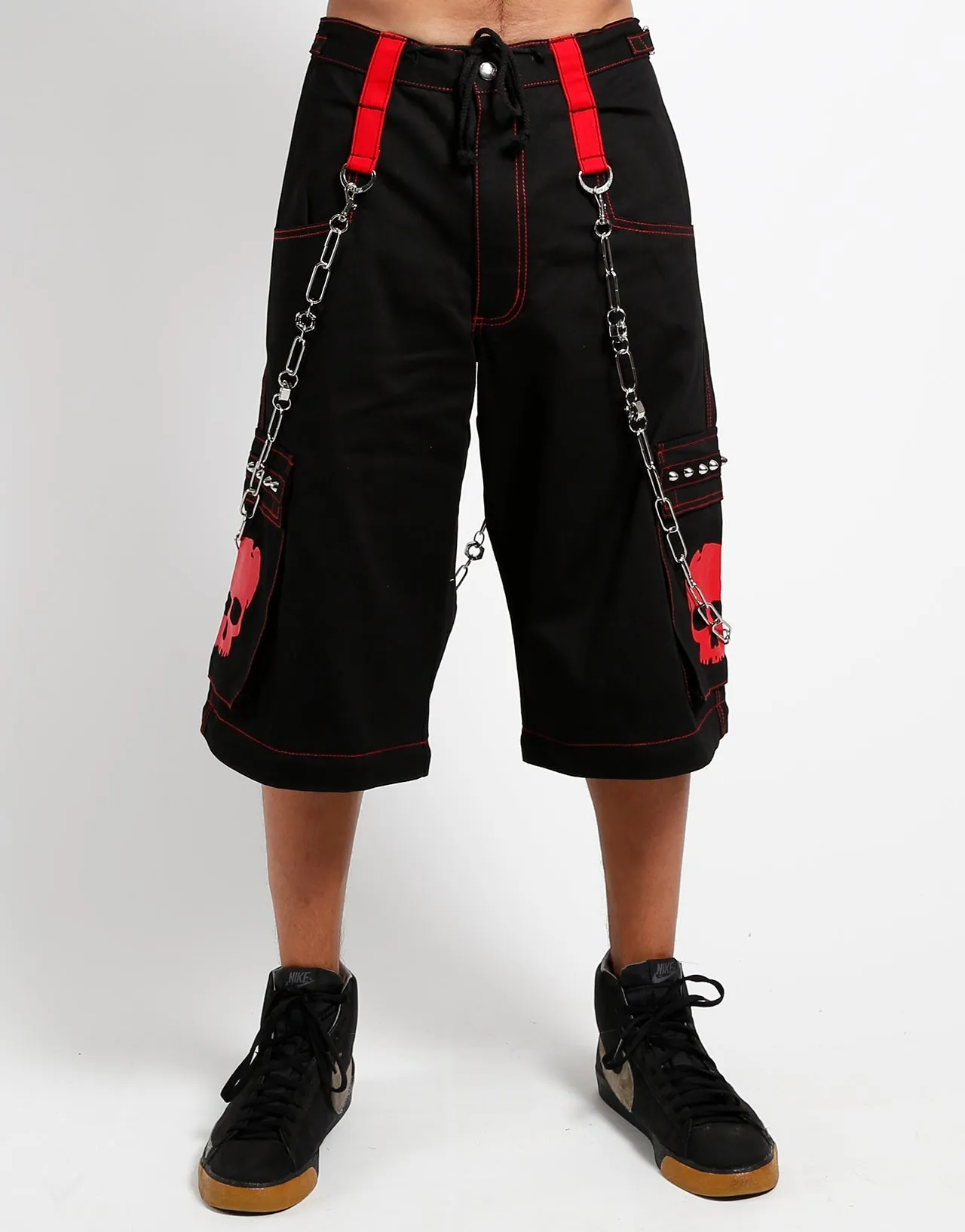 SKULL ZIP OFF PANT RED