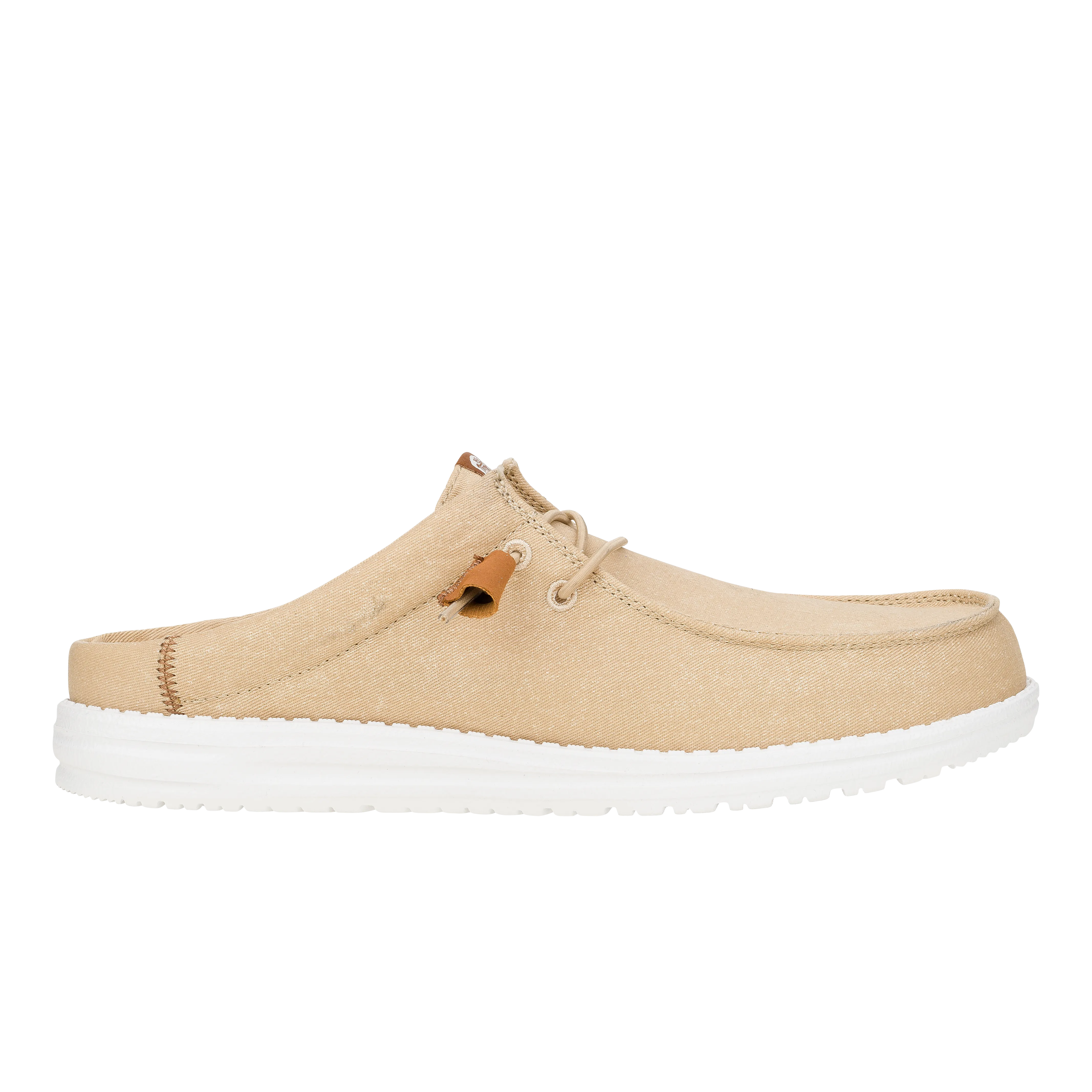 Wally Slip Stretch Canvas - Tan/White