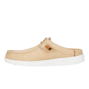 Wally Slip Stretch Canvas - Tan/White