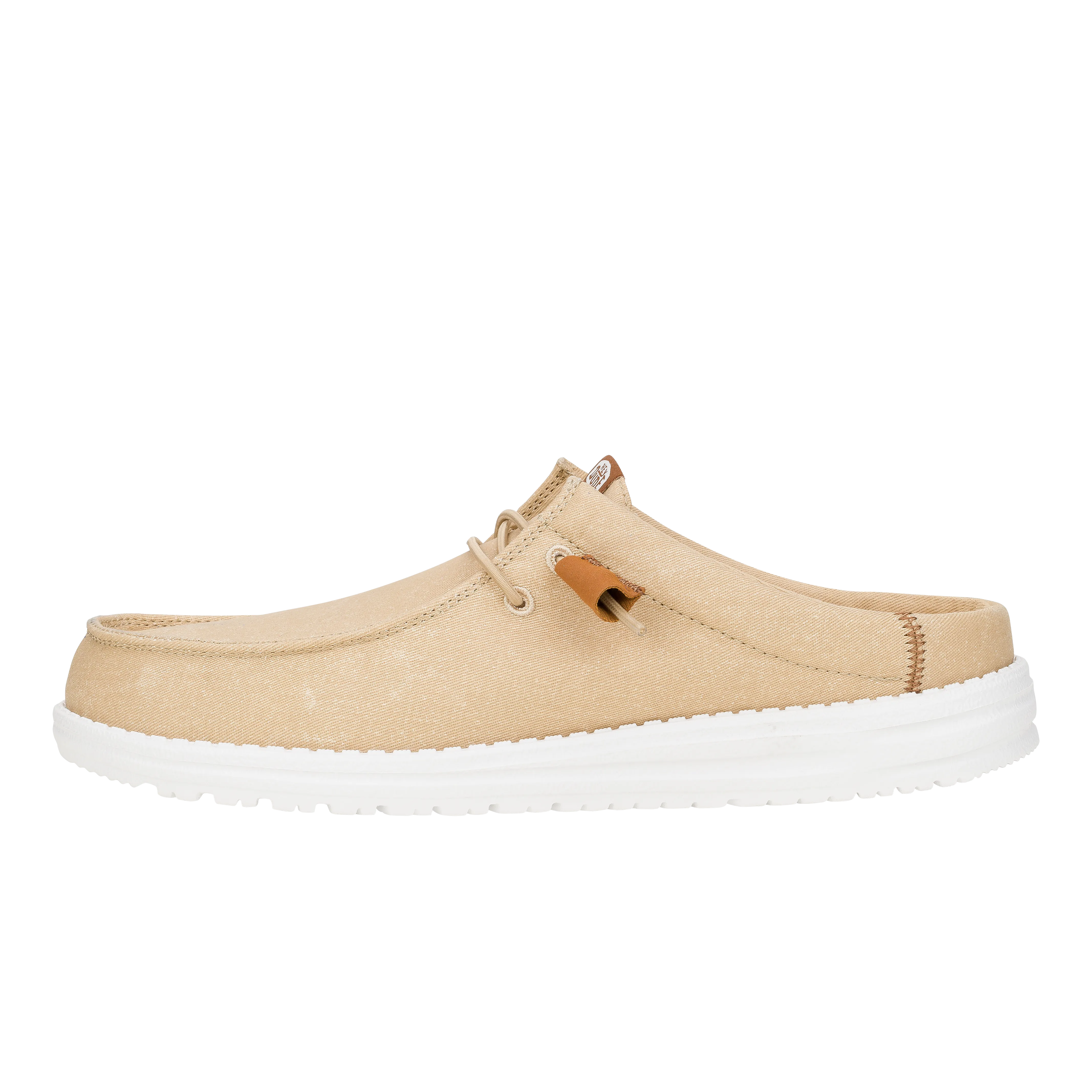 Wally Slip Stretch Canvas - Tan/White